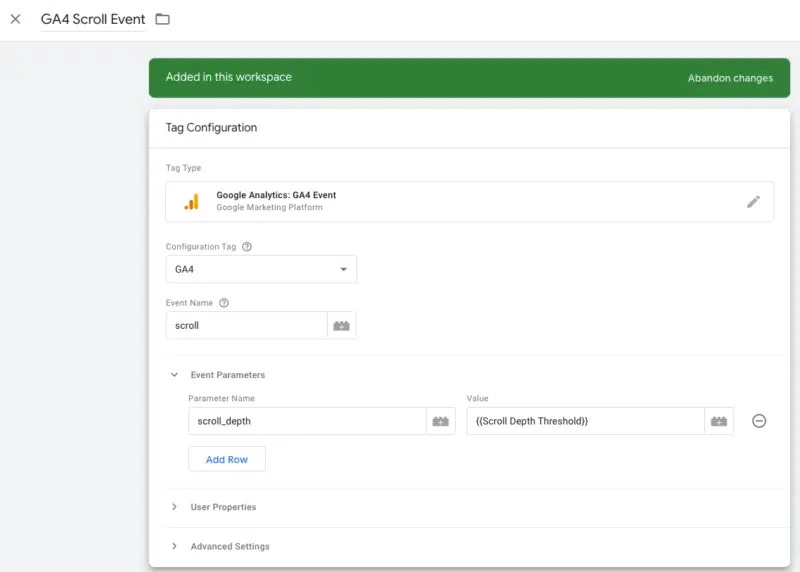 Scroll Depth Threshold