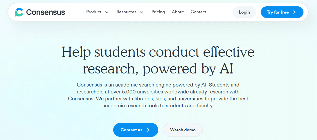 Consensus - AI Tool For Researchers
